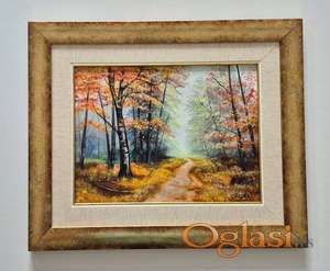 Ulje na lesonitu - Pozna jesen, prelepa slika!