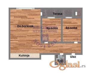 Trosoban stan na Novoj Detelinari,72m2