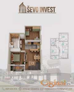 Perovaradin Novi, direktno od investitora! Funkcionalan, prelep, dvoiposoban stan 53,23m2.