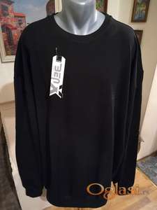 Izuzetno veliki muski pamucni duks Benx Veliki broj 7XL Crni Novo