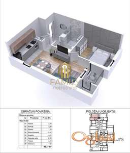 Dvosoban stan u izgradnji - 45m2