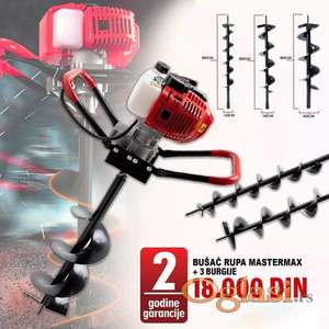 Bušač rupa MasterMax®️ 5,2 KS + 3 Burgije