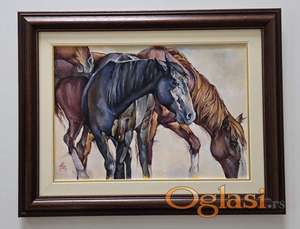 Ulje na platnu - Neodoljivi konji, prelepo!