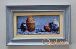 Ulje na platnu - Plava mrtva priroda