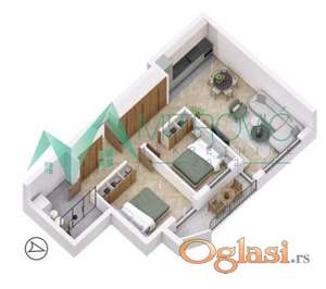 Petrovaradin, Dvoiposoban stan 63m2 u izgradnji sa povratom PDV 