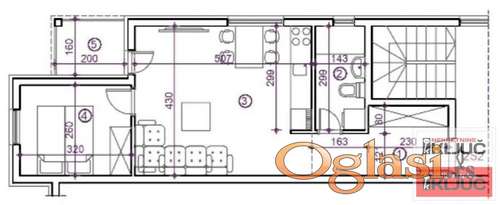 ADICE, 43m2, Dvosoban sa pdv