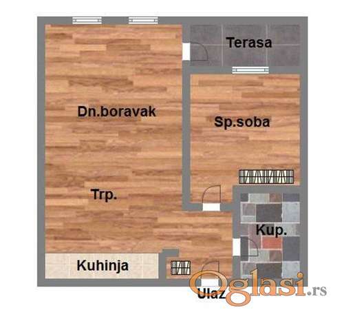 Petrovaradin dvosoban stan 42m2 izgradnja!