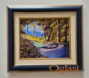 Ulje na platnu - Mali camac u sumi