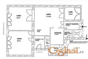 Molerova, lux, 3,5-soban, salonac ID#23723