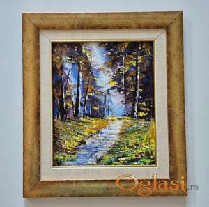 Ulje na platnu - Sumska staza, prelepa slika!