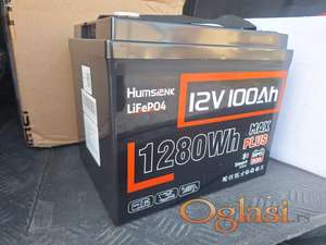LiFePo 12V 100Ah litijum baterija NOVO bluetooth akumulator