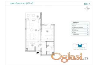 Dvosoban stan 43m2 - Belfortska - Ledine - Lux ID#2961