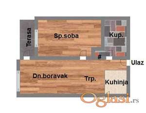 Dvosoban izgradnja 41m2 Telep