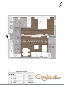 Severni Telep-Lep Dvosoban stan 46 m2 u Pogodnom kraju-povrat PDV-065/385 8880