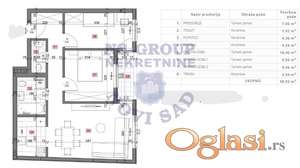 Trosoban stan u Petrovaradinu, 59m2