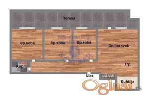 CETVOROSOBAN  102m2 na Adicama- blizina Telepa  POVRAT PDV-A