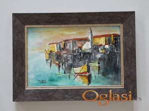 Ulje na lesonitu - Grad uz more