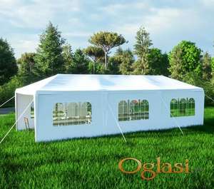 Gazebo tenda - Paviljon 3 x 9m sa 8 bočnih stranica sa prozorima