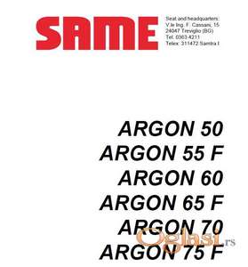 Same Argon 50-55F-60-65F-70-75F Radionički priručnik
