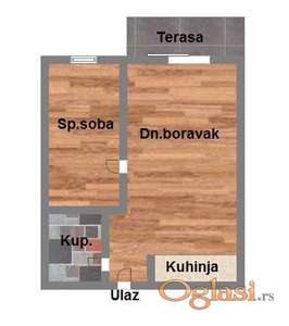 Dvosoban 45m2 Som. Bulevar izgradnja 1.sprat