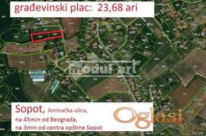 Sopot, 23,68 ari, predivan pogled na Kosmaj! ID#1056