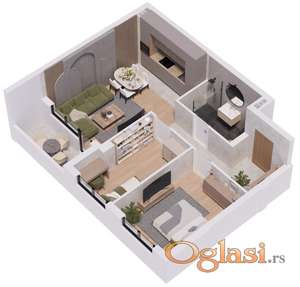 PRODAJA trosobnog stana TELEP* 59m2* Povrat PDV-a