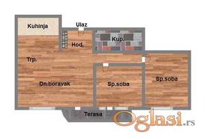 Trosoban stan sa PDV-om 53m2