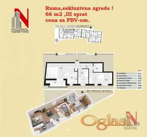 Ruma,ESKLUZIVNA zgrada,cena sa PDV-om.