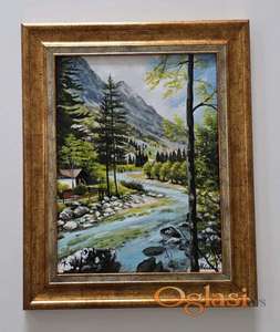 Ulje na platnu - Kanjon reke, prelepa slika!