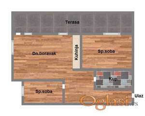 Trosoban stan - Adice - 85m2 - pdv