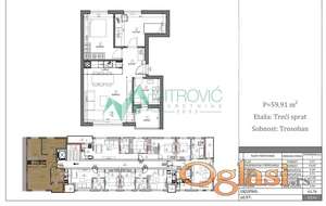 Trosoban stan u novogradnji – Telep, 60 m² (Šifra: 1004800) 