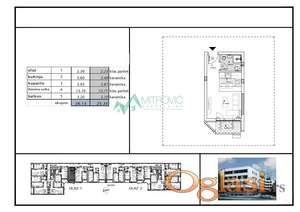 Novi Sad, Telep- Garsonjera u izgradnji 25m2 