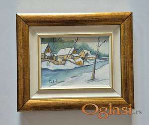 Ulje na lesonitu - Selo 12, minijatura.