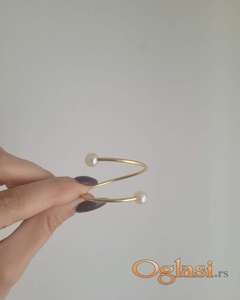 Prsten za salvete-boje zlata/manji beli biser