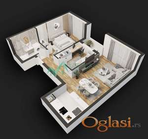 Trosoban stan u urbanoj vili ukupne površine 54m2-Adice