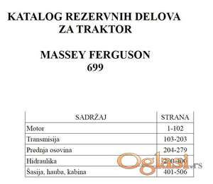 Massey Ferguson 699 - Katalog rezervnih delova