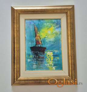 Ulje na platnu - Zelena boja mora, prelepa slika!