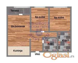 Trosoban 64m2 Bulevar patrijarha Pavla