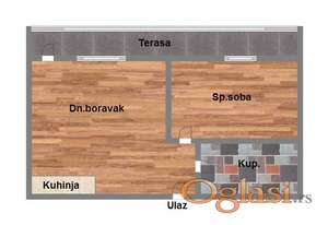 Dvosoban 41m2 Telep