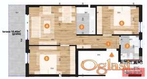 TELEP, 53m2 + 10m2 Terasa, Trosoban sa pdv