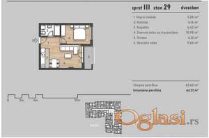 Dvosoban stan na prodaju , Salajka, 42m² – Novi Sad