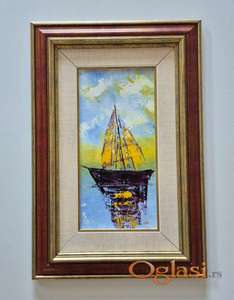 Ulje na platnu - Brodic, prelepa slika!