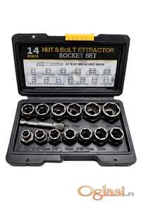 Set nasadnih ključeva za izvlačenje oštećenih matica i šrafova