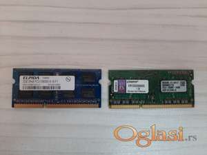 2 x DDR3 2GB RAM memorije, Kingston i Elpida