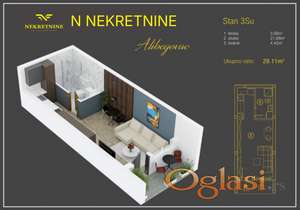 STUDIO APARTMAN u kompleksu - direktna prodaja (bez provizije)