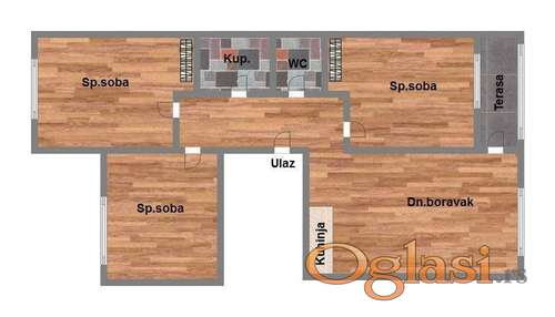 ODLIČAN Troiposoban stan, 81m2