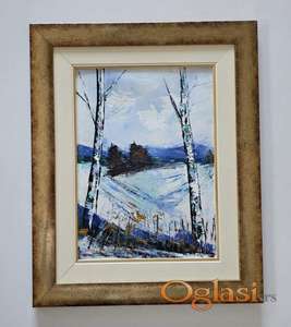 Ulje na platnu - Zima, prelepa slika!