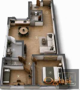 Dvosoban stan 54 m², Adice, Novi Sad, 2. sprat