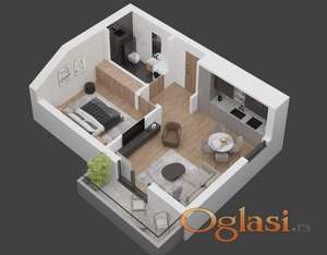 Nov dvosoban stan-Gornje Sajlovo-parking