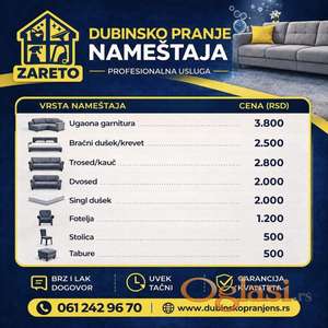 PROFESIONALNO DUBINSKO PRANJE NAMEŠTAJA - NOVI SAD - ZARETO